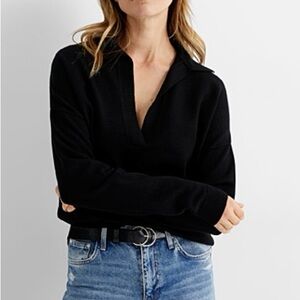 Simons Black V-Neck Sweater